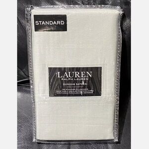 Lauren Ralph Lauren Dunham Sateen Moss Gray Cotton STANDARD Pillowcase Set 2pc